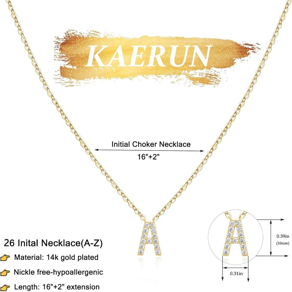 Timeless Gold Plated Initial Choker Necklace - Ad… - image 6